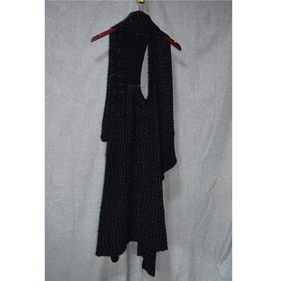 Sarah Pacini Black Textured Open Front Knit Vest One Size - Picture 3 of 3